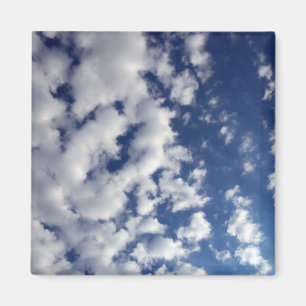 Puffy Clouds On Blue Sky Magnet