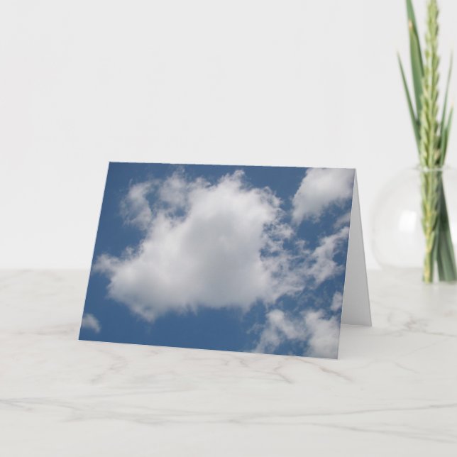 Puffy Cumulus Clouds in Blue Sky Card (Front)