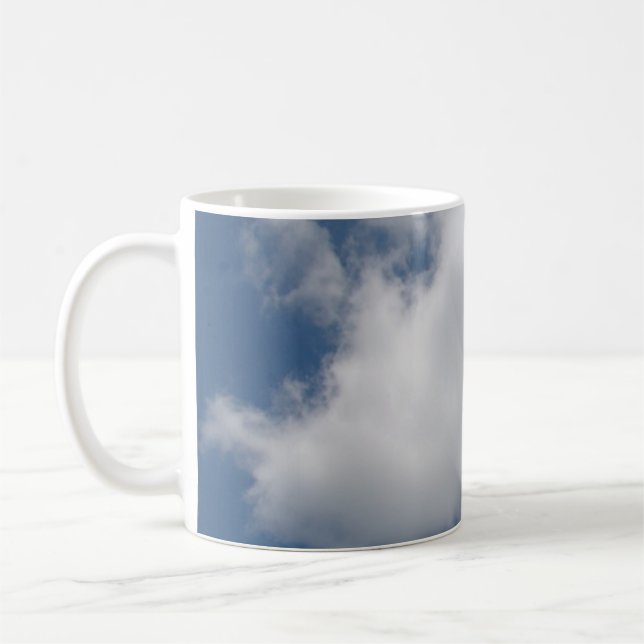 Puffy Cumulus Clouds in Blue Sky Coffee Mug (Left)