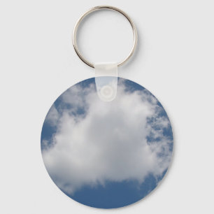Puffy Cumulus Clouds in Blue Sky Keychain