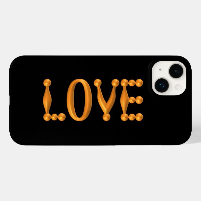 Puffy Gold LOVE Case-Mate iPhone Case (Back (Horizontal))
