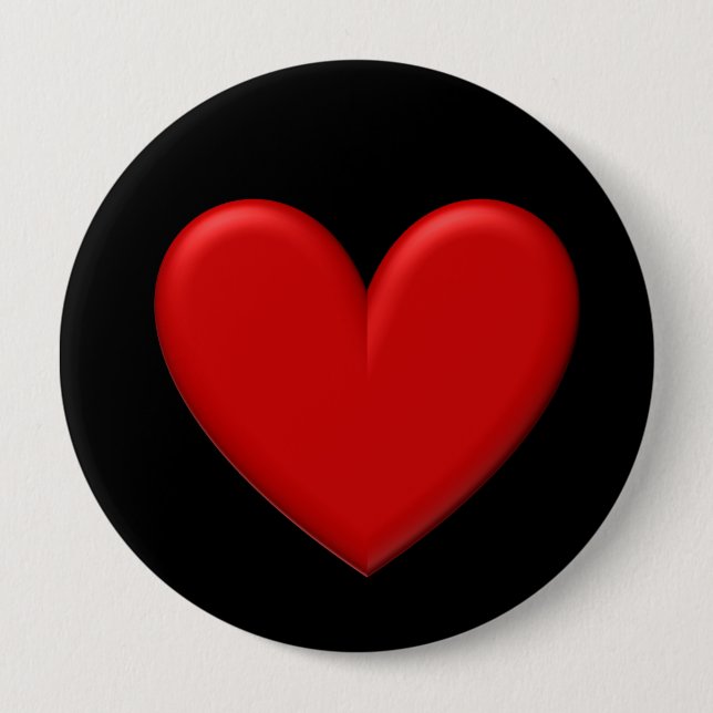 Puffy Heart 4 Inch Round Button (Front)