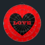 Puffy Heart Dartboard<br><div class="desc">Puffy heart dartboard.   Background colour and text can be customized.</div>