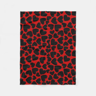 Puffy Hearts Fleece Blanket