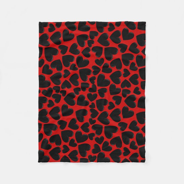 Puffy Hearts Fleece Blanket (Front)