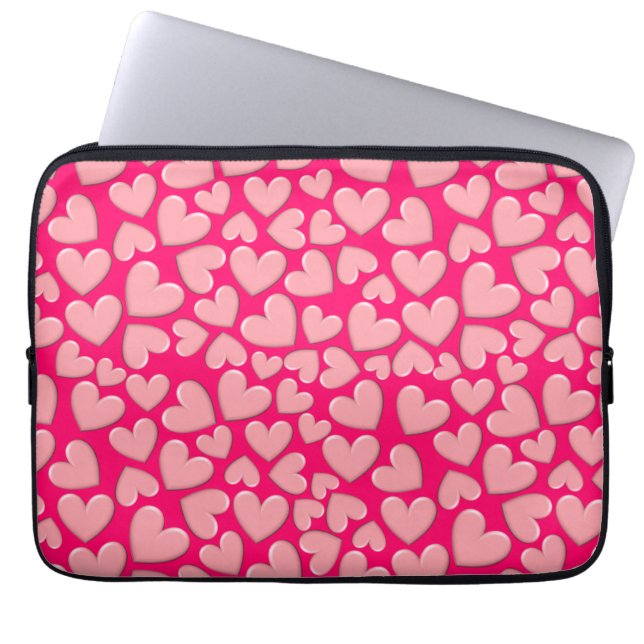 Puffy Hearts Laptop Sleeve (Front)
