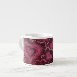 Puffy hearts romantic love pink red valentines day espresso cup