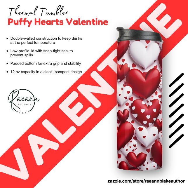 Puffy Hearts Thermal Tumbler (Creator Uploaded)