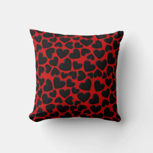 Puffy Hearts Throw Pillow