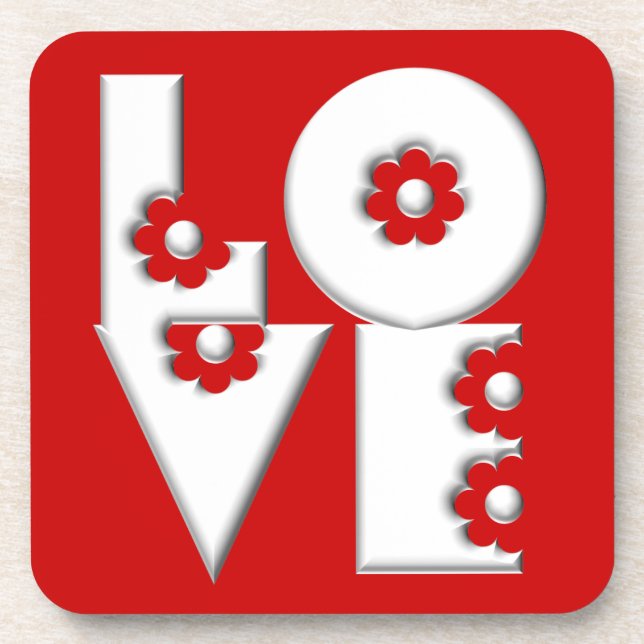 Puffy LOVE Square Coaster (Front)