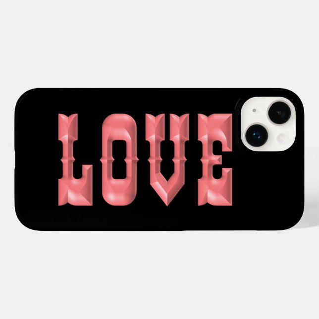 Puffy Pink LOVE Case-Mate iPhone Case (Back (Horizontal))