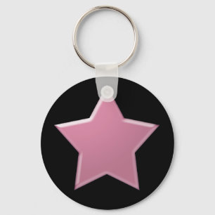 Puffy Pink Star Keychain