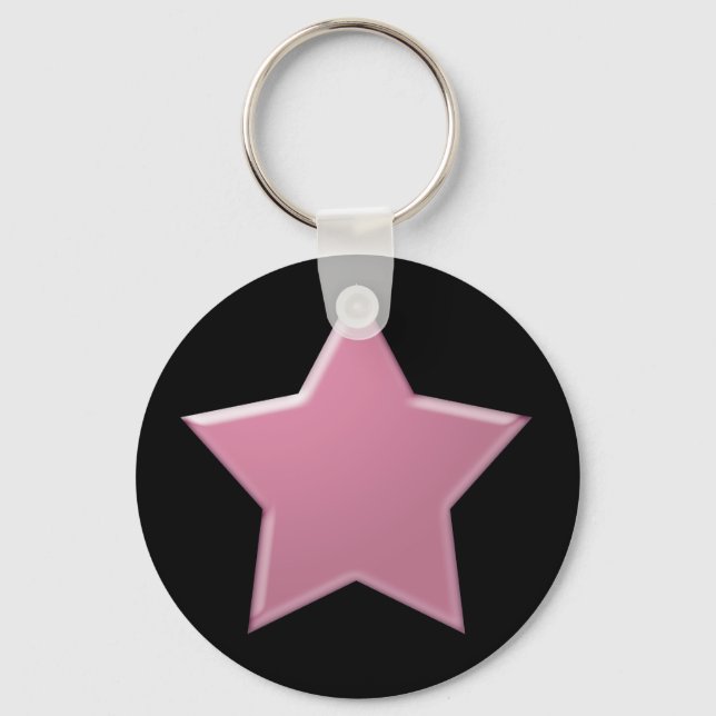 Puffy Pink Star Keychain (Front)