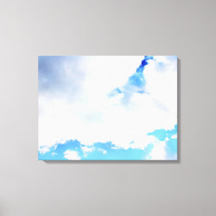 Puffy White Clouds and Blue Sky Canvas Print