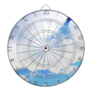 Puffy White Clouds and Blue Sky Dartboard