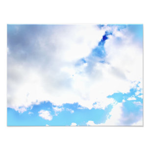 Puffy White Clouds and Blue Sky Photo Print