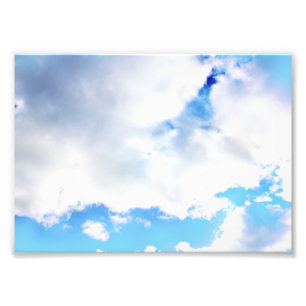 Puffy White Clouds and Blue Sky Photo Print