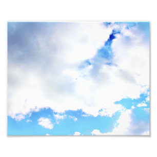 Puffy White Clouds and Blue Sky Photo Print
