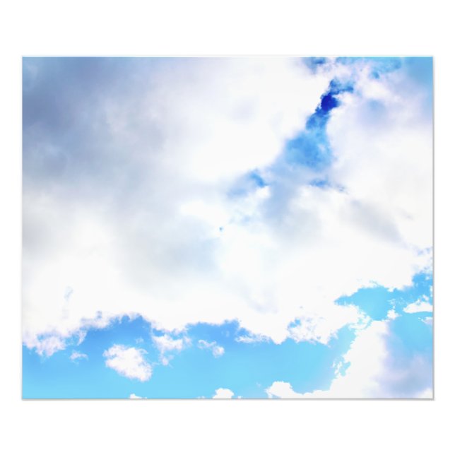 Puffy White Clouds and Blue Sky Photo Print (Front)