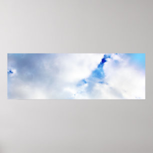 Puffy White Clouds and Blue Sky Poster
