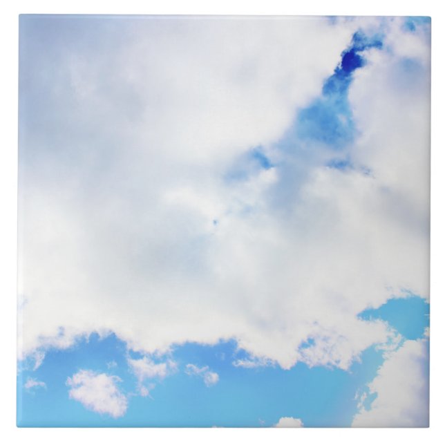 Puffy White Clouds and Blue Sky Tile (Front)
