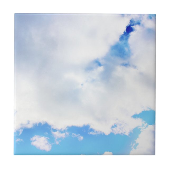 Puffy White Clouds and Blue Sky Tile (Front)