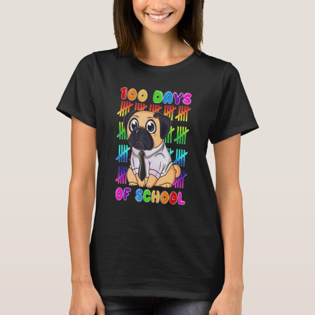 Pug 100 Days of School 100th Day of School Boys Gi T-Shirt (Front)