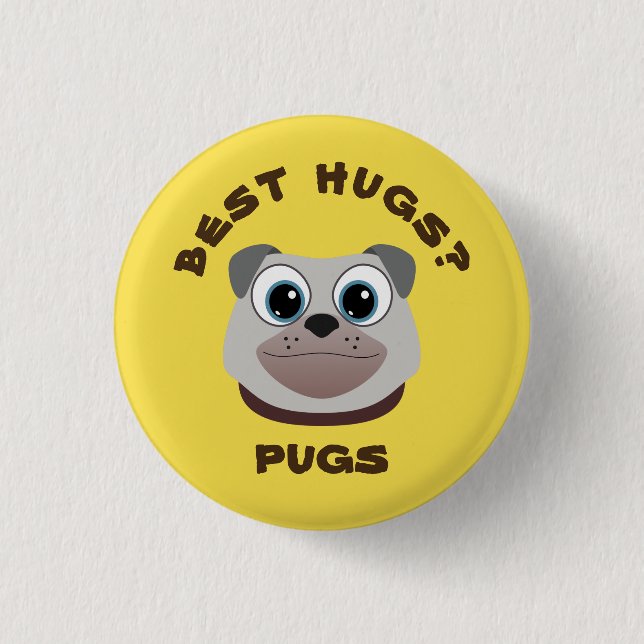 Pug 1 Inch Round Button (Front)