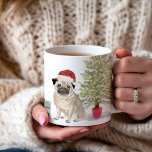 Pug 1st Christmas Personalized Coffee Mug<br><div class="desc">Make this holiday season extra special with this adorable 1st Christmas pug mug! Featuring a cute watercolor pug rocking a Santa hat,  it's perfect for celebrating a first Christmas in style.</div>