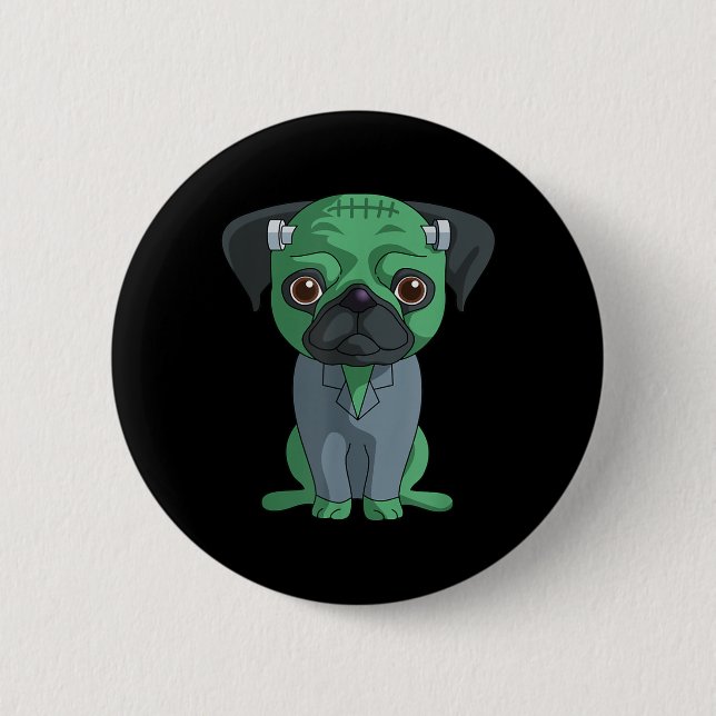 Pug 2 Inch Round Button (Front)