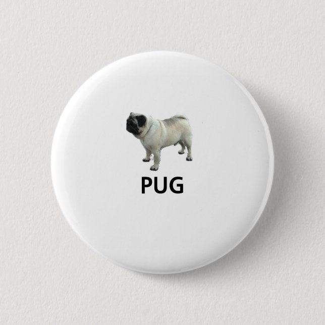 Pug 2 Inch Round Button (Front)
