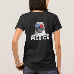 Pug 4th of July Merica USA American Flag T-Shirt