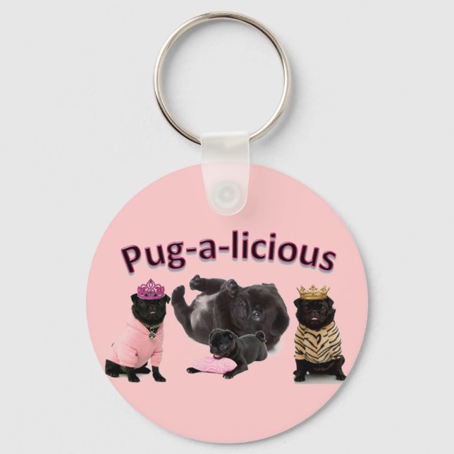Pug-A-Licious Keychain (Front)