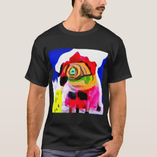 Pug Absract Art Colourful Pug Art Watercolour Pug  T-Shirt