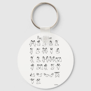 Pug Alphabet A-Z Keychain