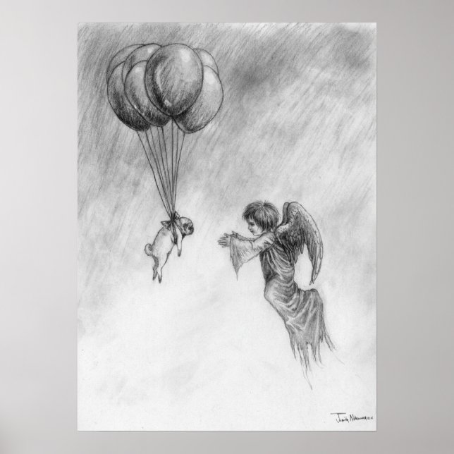 Pug and Angel Poster (Front)