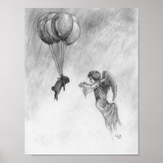 Pug and Angel Poster