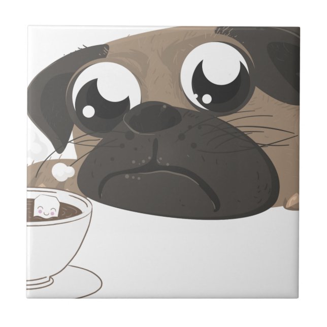 Pug and Coffee Tile (Front)