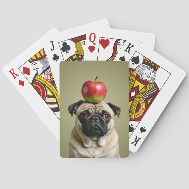 Pug Apple Playing Cards (Back)