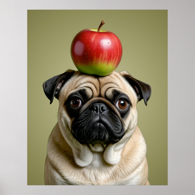 Pug Apple Poster (Front)