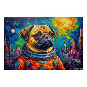 PUG ASTRONAUT-COMING HOME 15 POSTER