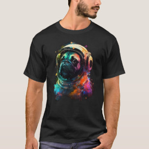 Pug Astronaut Dog Outer Space Colourful Cosmic Exp T-Shirt