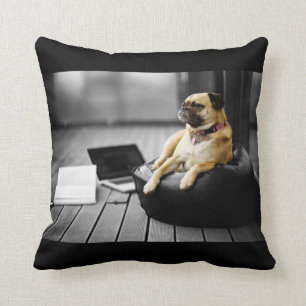 Pug at Rest Throw Pillow