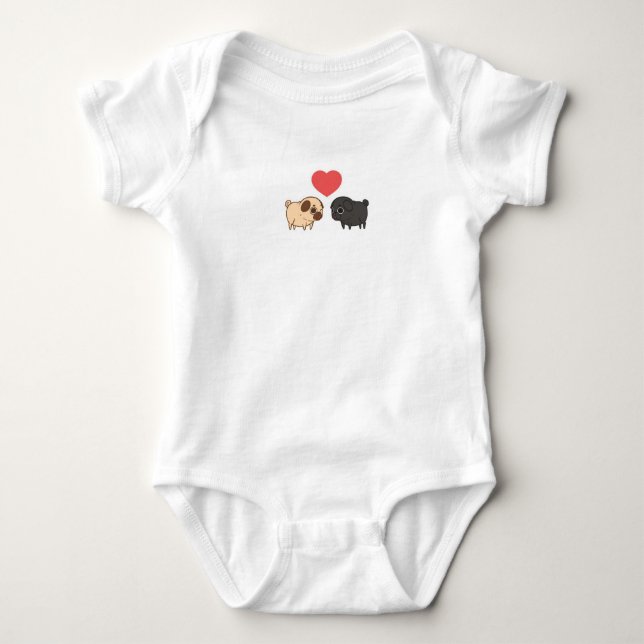 Pug baby one piece bodysuit (Front)