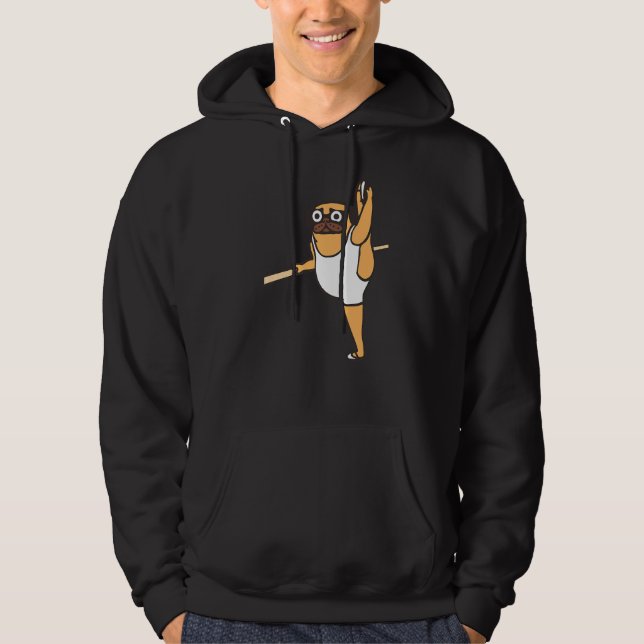 Pug Ballet Dancer Hoodie (Front)