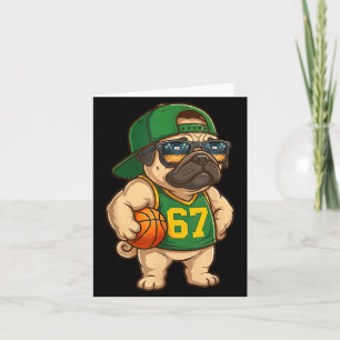 Pug Basketball Dog 67 Gen Alpha Slang Srts Men Boy Card