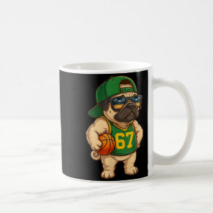Pug Basketball Dog 67 Gen Alpha Slang Srts Men Boy Coffee Mug