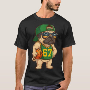 Pug Basketball Dog 67 Gen Alpha Slang Srts Men Boy T-Shirt