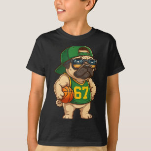 Pug Basketball Dog 67 Gen Alpha Slang Srts Men Boy T-Shirt
