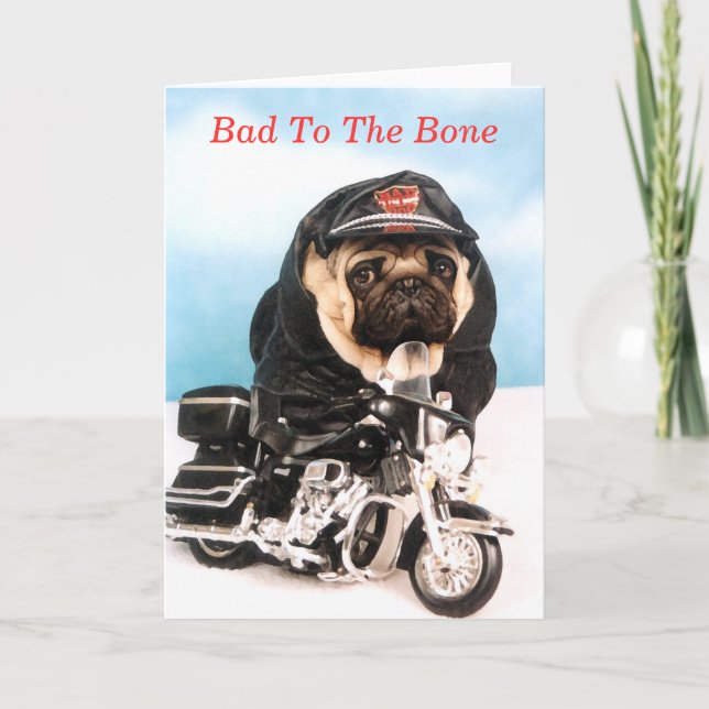 Pug Biker Card (Front)